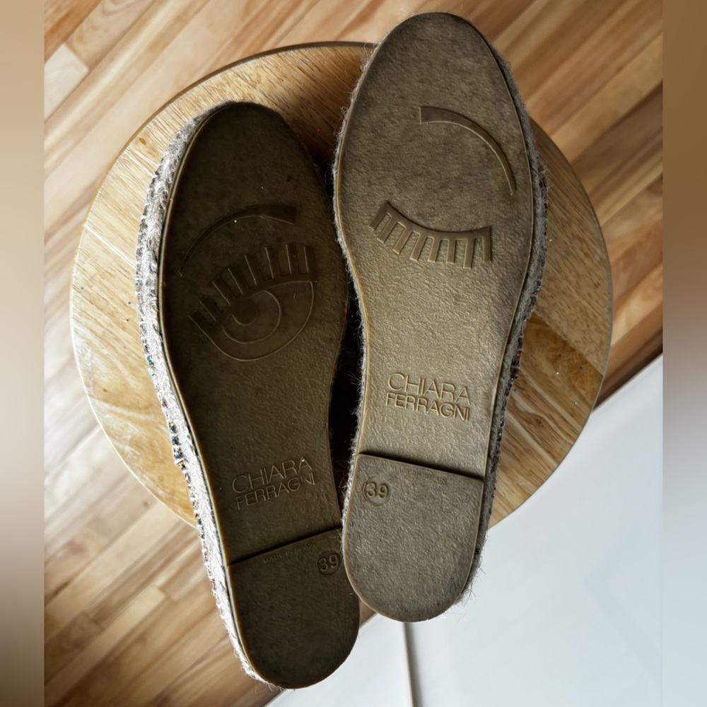 Chiara Ferragni Glitter Espadrille Size EU 39 - Picture 6 of 9